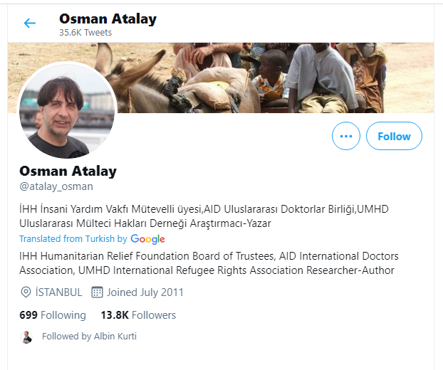 Kurti ndjek turkun Atalay në rrjetin social “Twitter”