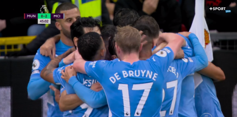 Mbyllet pjesa e parë, Man City në epërsi të dyfishtë ndaj Man Utd