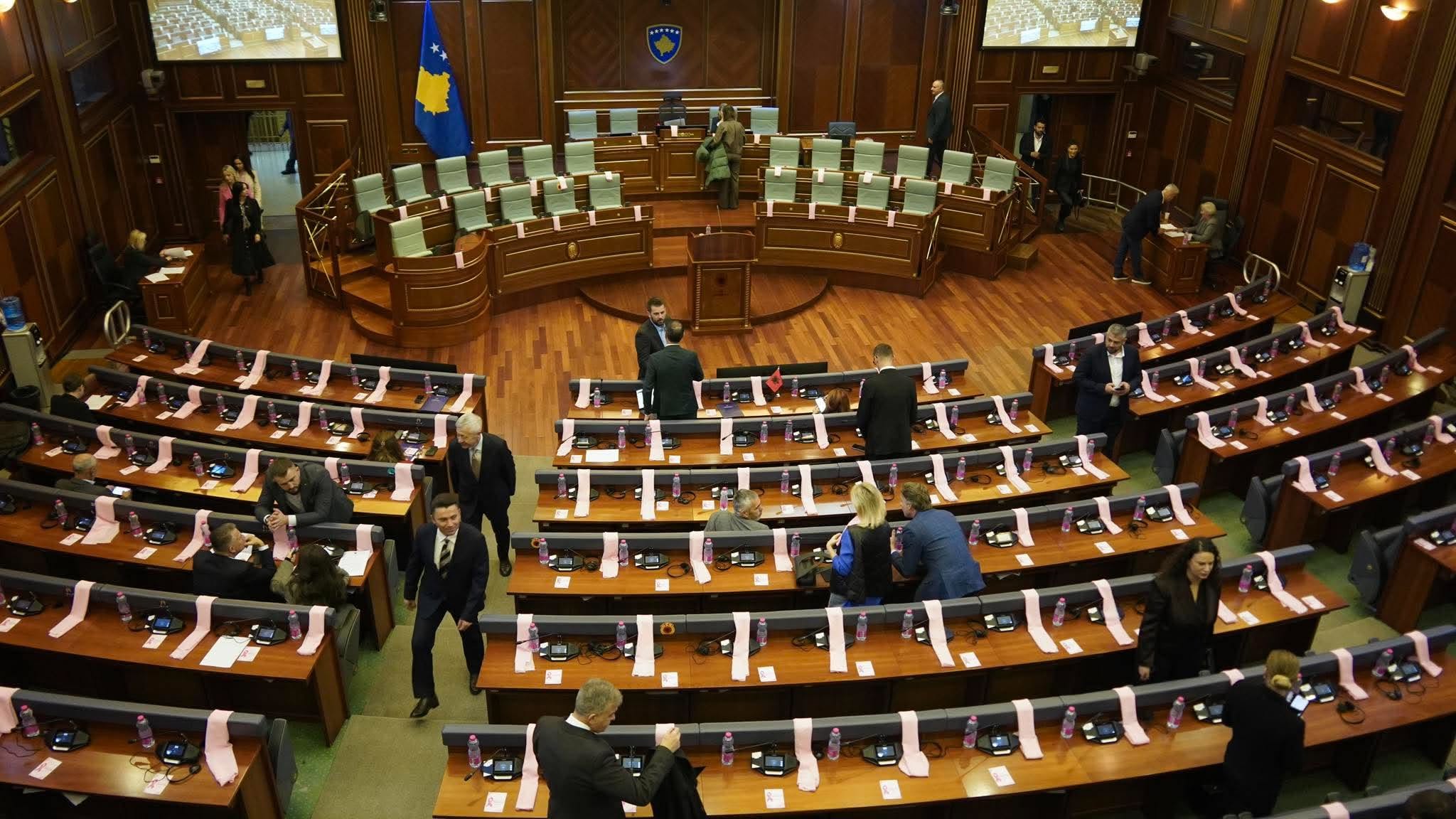 Në fund të muajit sensibilizues për kancerin e gjirit, secili deputet në Kuvend me nga një shallë rozë