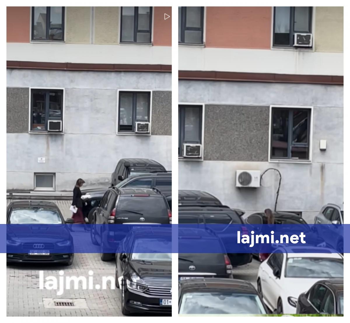 Pasi nuk u bë kryekuvendare as këtë seancë  Albulena Haxhiu largohet nga hyrja  prapa  Kuvendit
