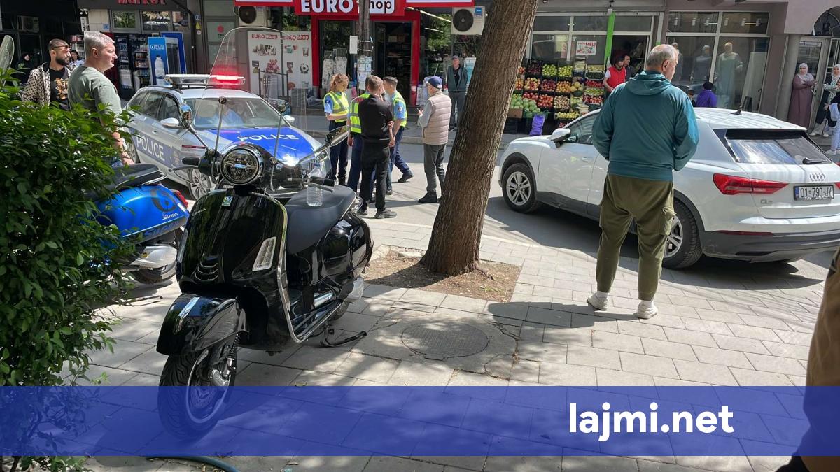 Aksident i lehtë mes një motoçiklete dhe një veture në Prishtinë  policia në vendngjarje