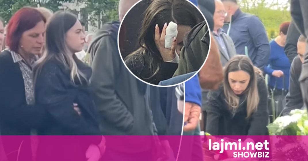 Publikohen pamjet e ceremonisë së varrimit të stilistit Festim Isufi – bashkëshortja e tij Rina u shfaq me dorë të fashuar në lamtumirën e fundit