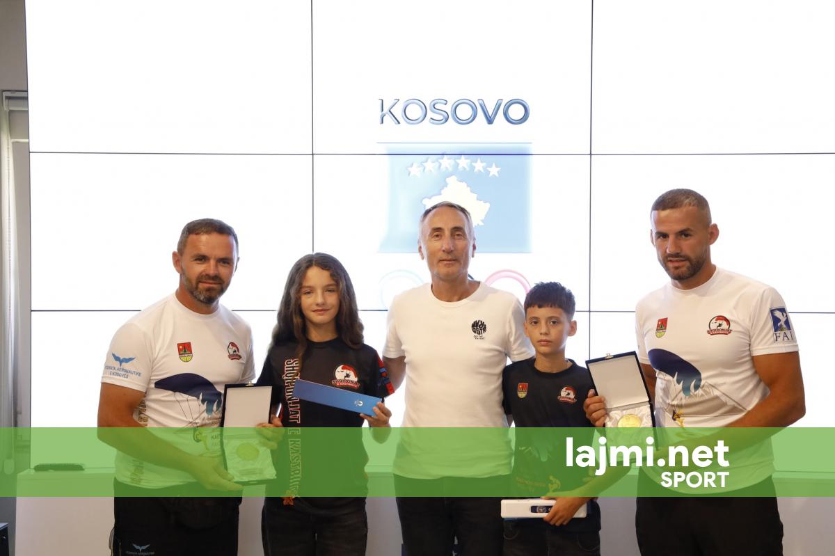 Krasniqi pret në takim vëllezërit Shala pas sukseseve në sportin e aeronautikës  vlerëson lartë edhe punën e fëmijëve Arbër e Anisa Shala