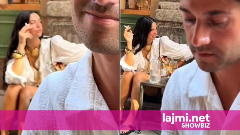 Po xhironte video për TikTok, fansi habitet kur sheh se në prapavijë ishte Dua Lipa duke pirë një cigare në një trotuar në Sicili