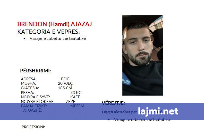 Policia kërkon ndihmën e qytetarëve për lokalizimin e një personi të dyshuar për vrasje në tentativë