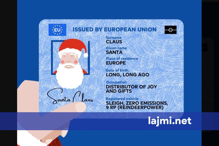 Babagjyshi me  pasaportë europiane   mesazhi festiv i Parlamentit Europian