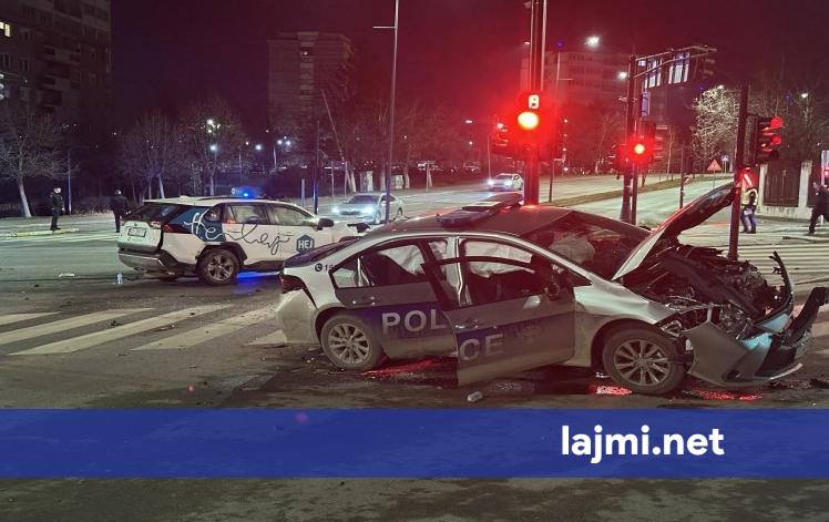 Lirohen të lënduarit nga aksidenti mes veturës së policisë e një taksie