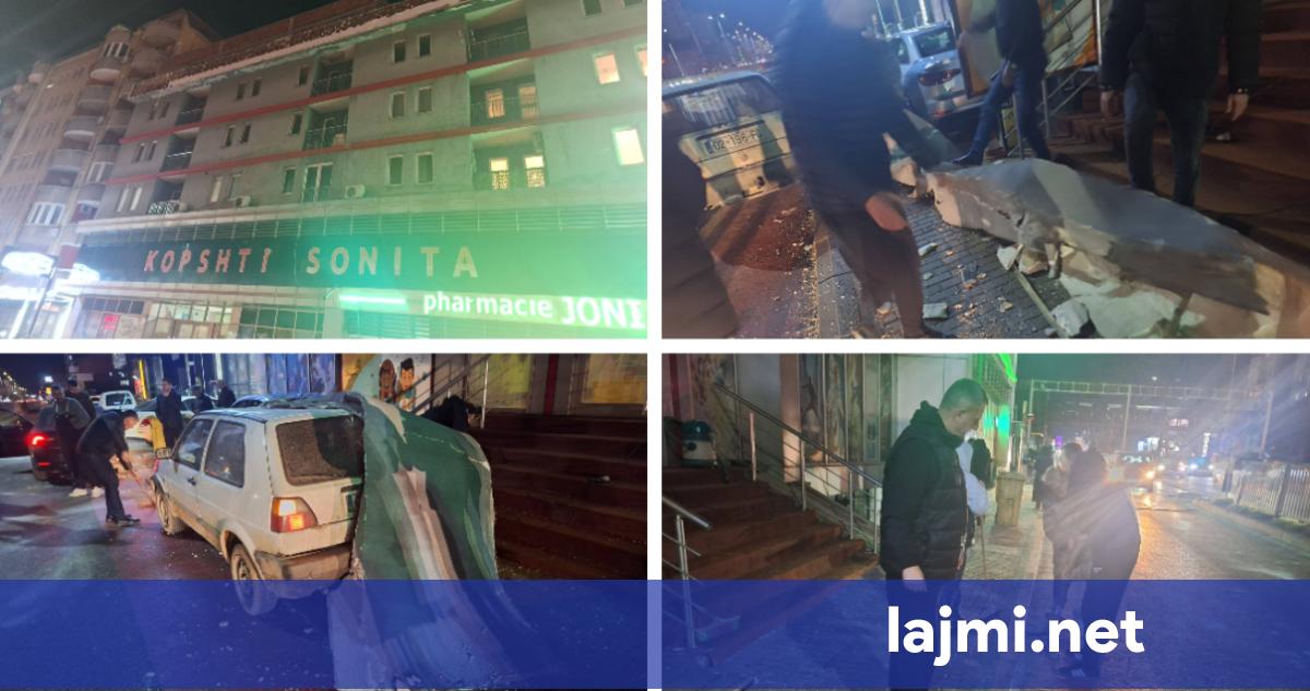 Bie fasada e një objekti në Fushë Kosovë  lëndohet një person