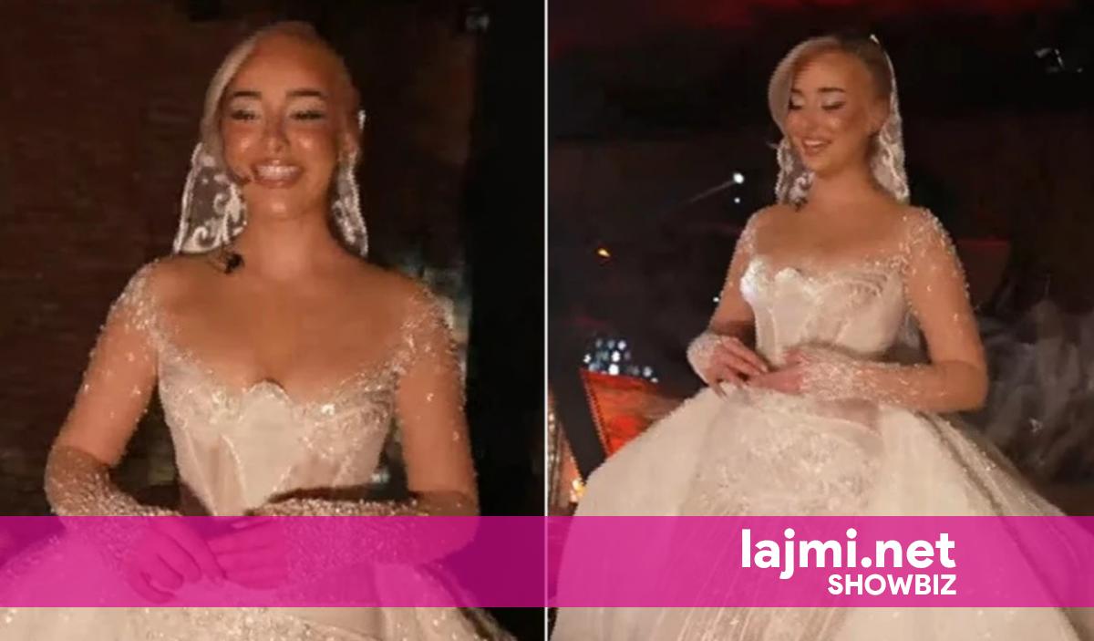 Hyrja madhështore e Elijonës në dasmë   duket për mrekulli si nuse