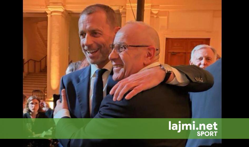 Ademi takohet me presidentin e UEFA s  Çeferin  në prag të shortit të Ligës së Kombeve  Mirënjohës për besimin dhe vizionin e përbashkët për zhvillimin e futbollit
