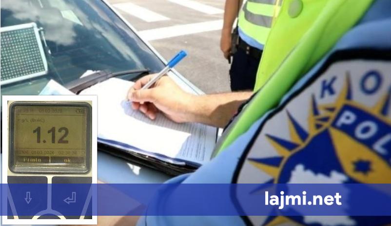Po voziste nën ndikim të alkoolit  38 vjeçarit në Ferizaj i hiqet patent shoferi për 6 muaj dhe gjobitet me 300 euro