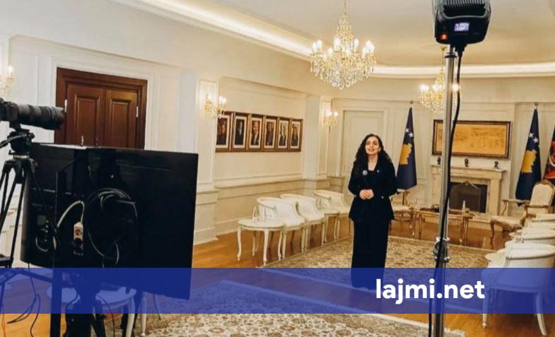 Osmani pritet t i drejtohet popullit  këshilltarja e saj publikon pamje të Presidentes duke xhiruar një fjalim