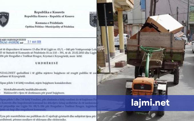 Përparim Rama njofton  Ndalohet qarkullimi i mjeteve bujqësore në Prishtinë