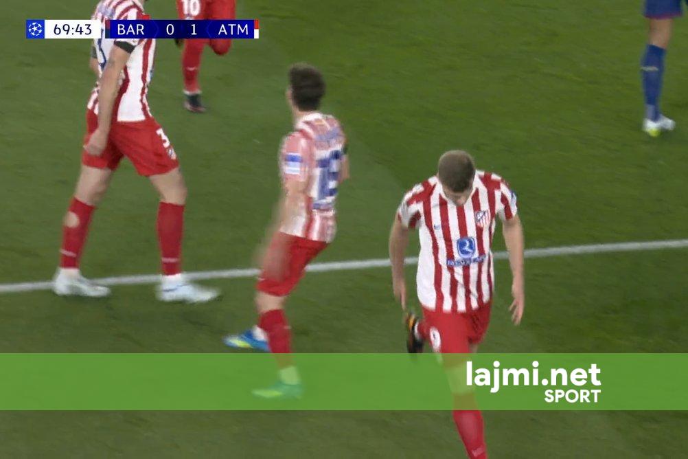 Mbrojtja e Barcelonës në  gjumë   Atletico Madrid shënon edhe golin e dytë