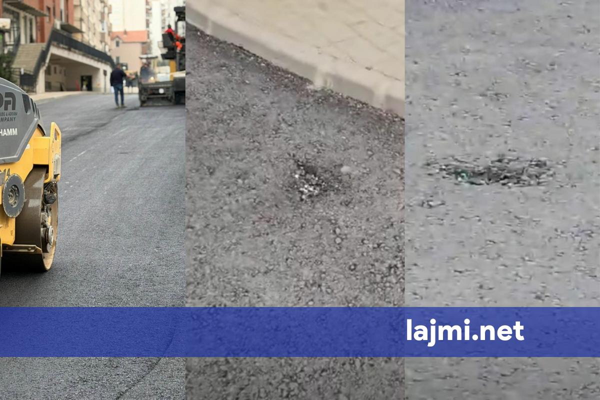 Komuna e Prishtinës një ditë më parë u krenua me asfaltimin e rrugës  Skender Çeku   por videoja sot nxjerr në pah cilësinë e dobët