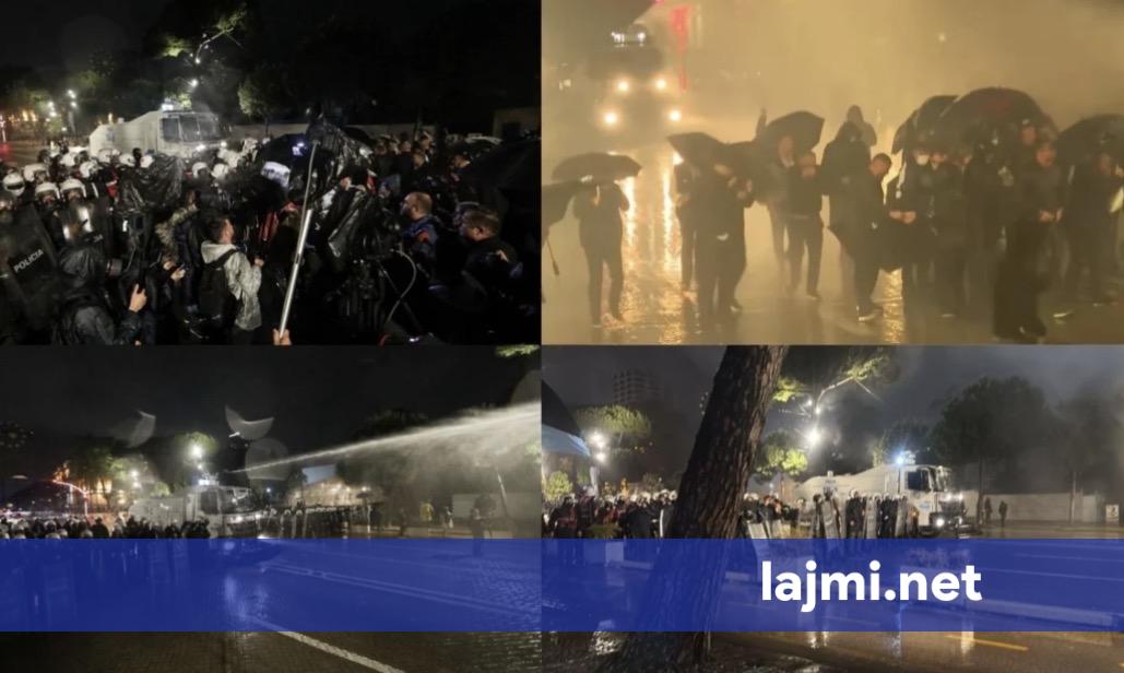 Protestat e opozitës në Shqipëri   hidhen molotovë  fishekzjarrë e gaz lotsjellës