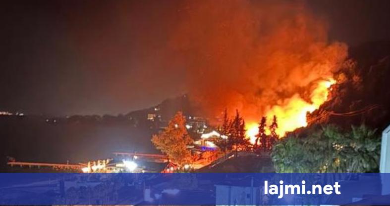 Zjarri i madh shkrumbon biznesin në Radhimë  rrezikohen hotelet dhe ndërtesat pranë zonës