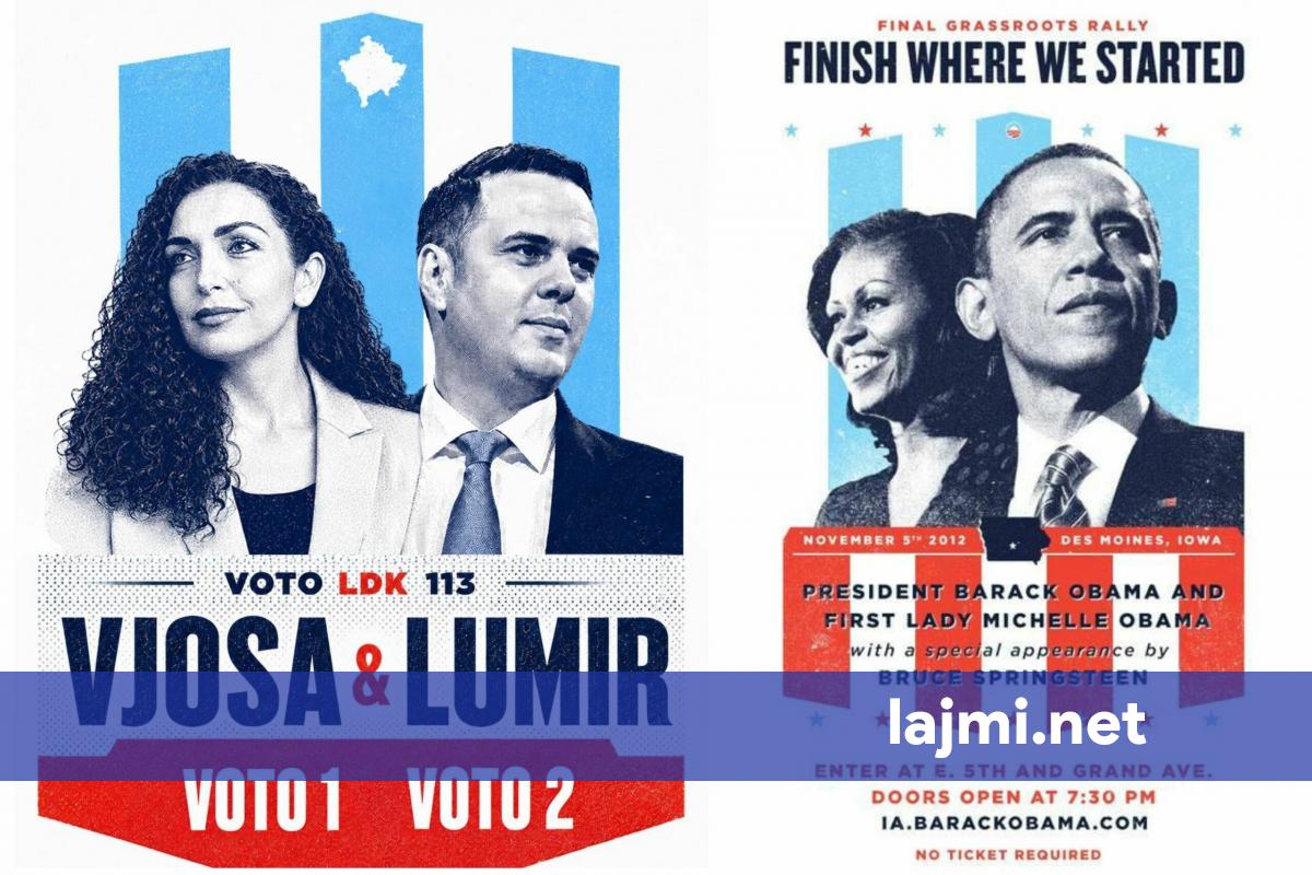 Osmani dhe Abdixhiku e vjedhin idenë për poster nga Barack dhe Michelle Obama