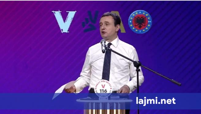  E kam pasë edhe një faqe me zotime  ku më ka mbet     Kurti ngatërrohet keq gjatë fjalimit