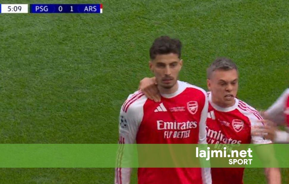 GOOOOOOOOOOOOOOOOOL   Havertz e trondit portierin rus të PSG së  e kalon Arsenalin herët në epërsi