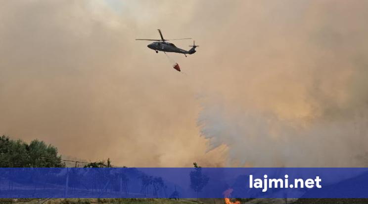 Zjarret në Shqipëri  Ministria e Mbrojtjes  16 vatra në gjithë vendin  5 ende aktive