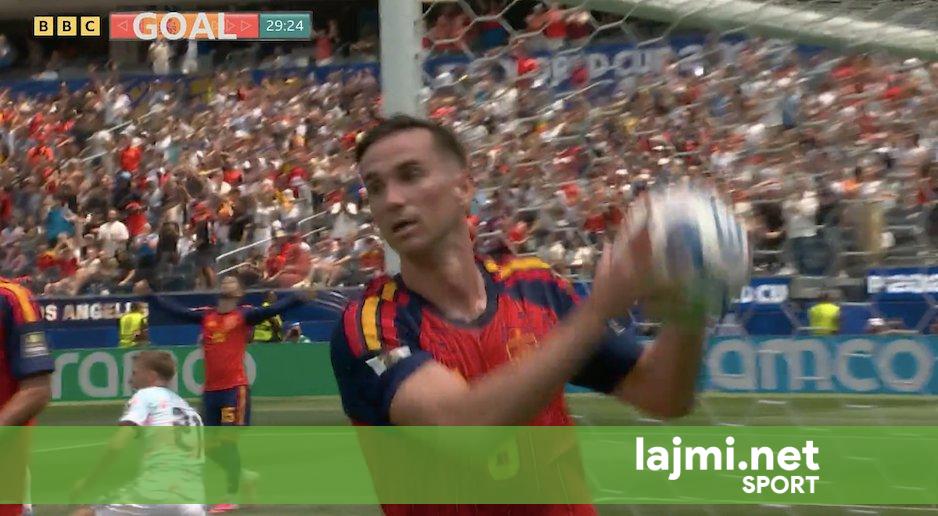 Spanja shënon ndaj Belgjikës  Ruiz nga afërsia e dërgon topin në rrjetë