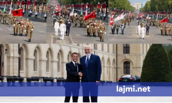 Parada e 14 korrikut në Francë  Shqipëria pjesë e ceremonisë me flamurin kuqezi