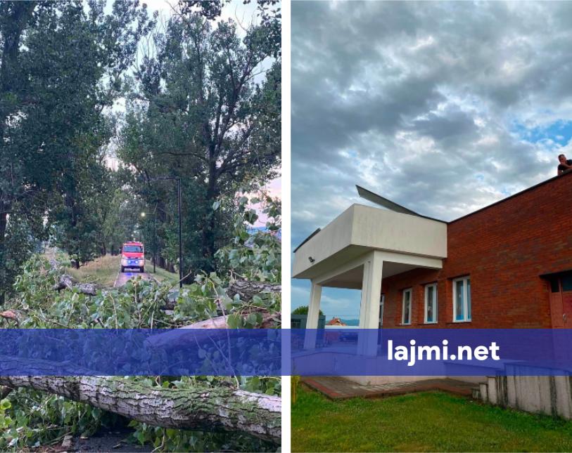 Stuhia shkakton dëme edhe në Lipjan  Dëmtohet shkolla në Gadime  salla sportive  shtigjet e ecjeve dhe rrëzohen disa drunj