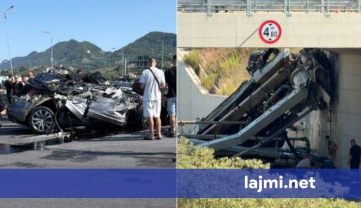Aksident i rëndë në Shqipëri  kamioni bie nga mbikalimi në autostradë