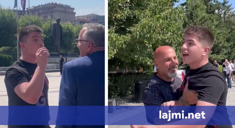 Protestuesi përballet me Hamzën e Hoxhajn para Kuvendit  Turp për votat që i keni  duhet të na përfaqësoni