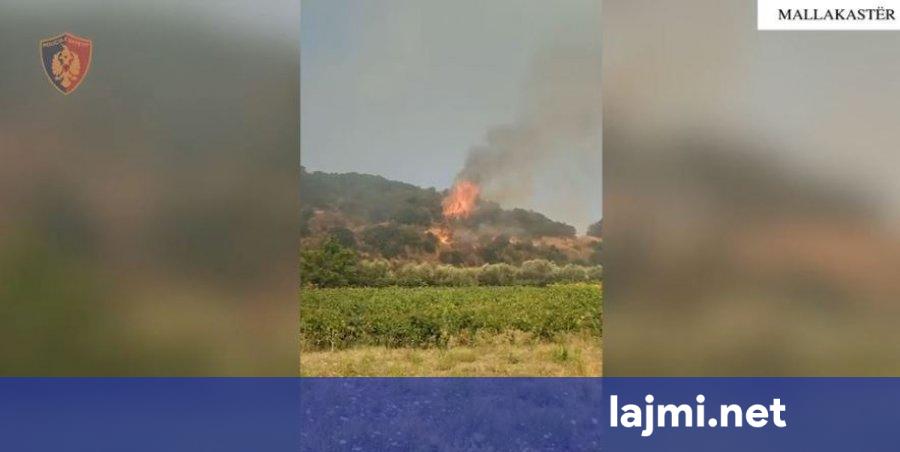 Zjarri rrezikon banesat në Mallakastër  evakuohen disa familje