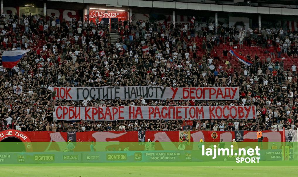 Tifozët e  Zvezdës   mesazh Vuçiqit  Derisa ti e pret një nazist  serbët po derdhin gjak në Kosovë