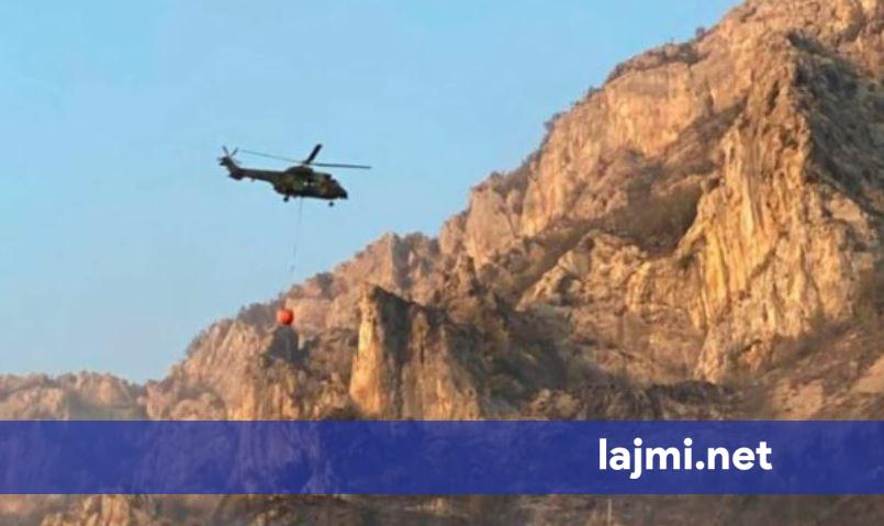 Situata e zjarreve në Shqipëri  5 vatra ende aktive   operacione intensive në Krujë  ndërhyrje me 4 helikopterë