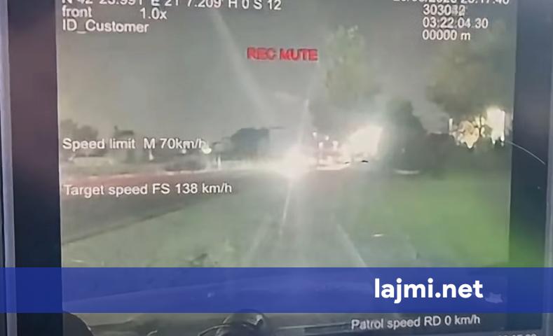 19 vjeçari kapet duke vozitur me shpejtësi të rrezikshme në Ferizaj  policia ia merr patentën për tre muaj