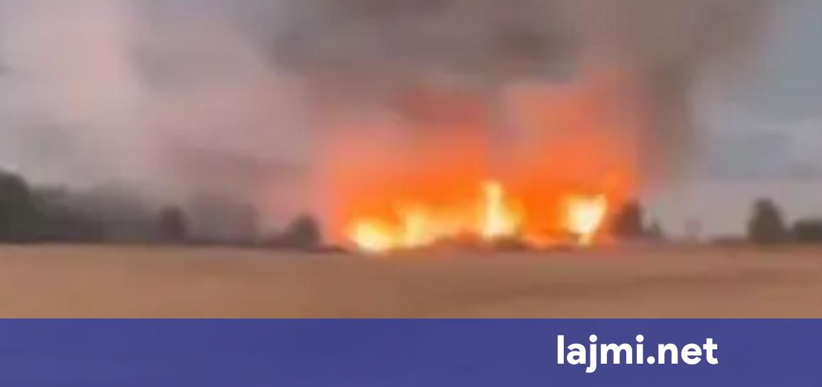 Zjarr në fshatin Qaskovë të Klinës  flakët kaplojnë një fushë