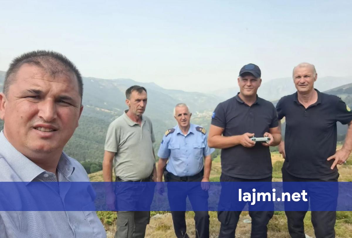 Zjarr në majat e Sharrit  në 2500 metra lartësi   terreni i paarritshëm  ekipet përdorin dronë për ta monitoruar flakën
