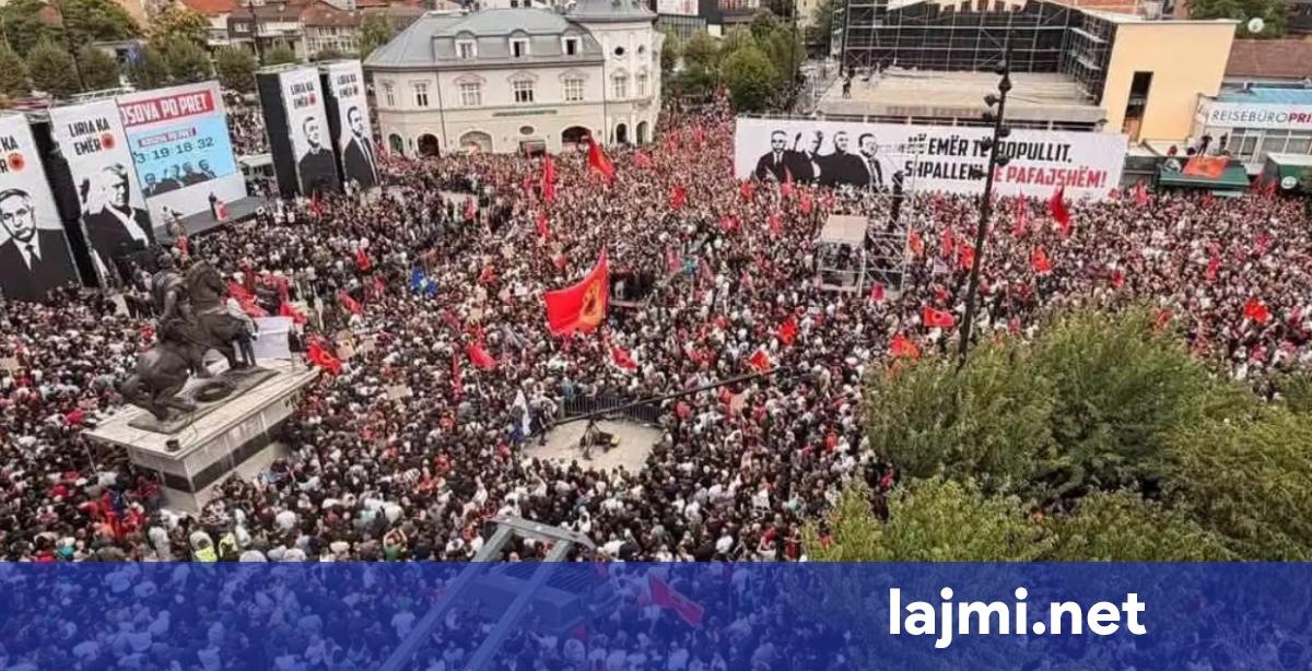 Hoxhaj publikon pamje madhështore nga Marshi për Liri  100 mijë shqiptarë në mbështetje të UÇK së