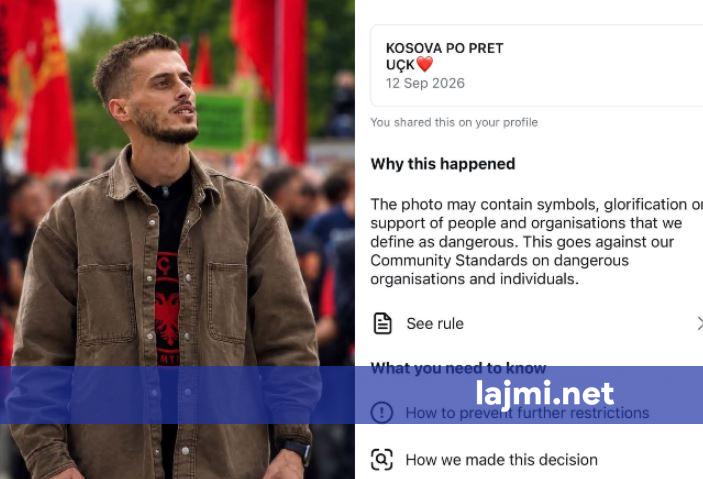 Instagram heq fotografinë e gazetarit të Lajmi net  e cilëson  UÇK  në si organizatë të rrezikshme