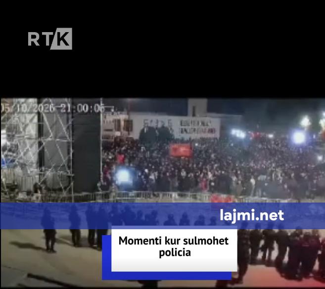 RTK publikon një video  pretendon se fillimisht Policia u sulmua nga protestuesit mbrëmë