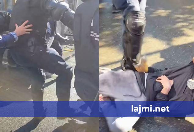pamje-te-renda-nga-protesta-ne-tirane-pak-me-perpara-i-tregoi-se-nuk-kishte-asgje-ne-cante-protestuesi-rrihet-brutalisht-dhe-terhiqet-zvarre